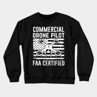 Commercial Drone Pilot USA American Flag Crewneck Sweatshirt